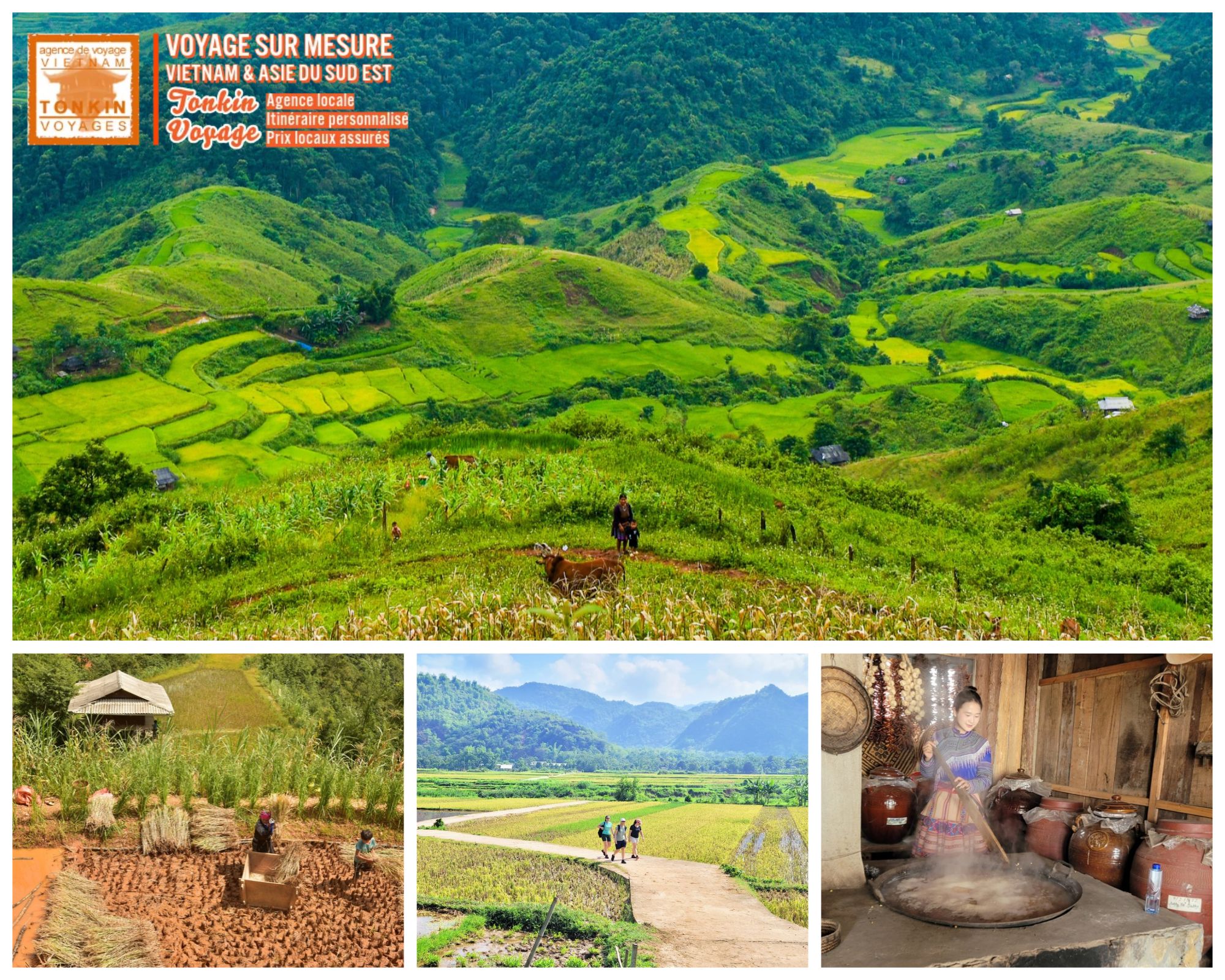 Voyage au Vietnam hors des grandes villes circuit sur mesure avec l'agence locale Tonkin Voyage